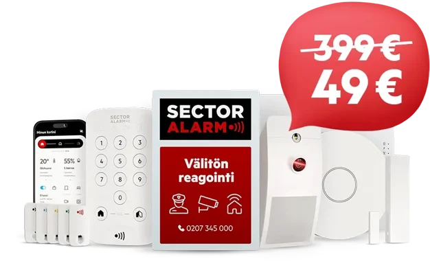 Sector Alarm aloituspaketti tarjous 2026