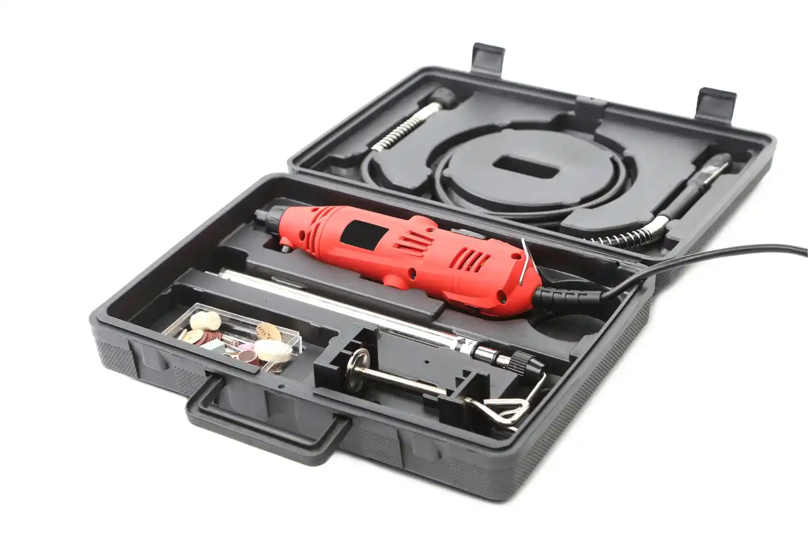 Työkaluja muovilaatikossa