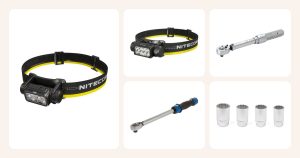 Lahjaideat: Otsalamppu NU43, 1400 lm, Nitecore, Otsalamppu HC65 UHE, 2000 lm, Nitecore, Momenttiavain 1/4" (5-25 Nm), Boxo, Momenttiavain 1/2" (20-100 Nm), Boxo, Napamutterin hylsysarja (mm) ym.