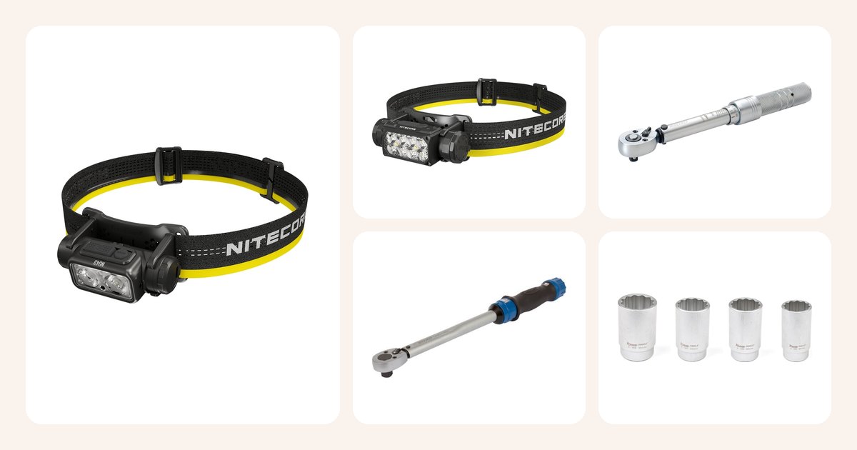 Koti 7 Lahjaideat: Otsalamppu NU43, 1400 lm, Nitecore, Otsalamppu HC65 UHE, 2000 lm, Nitecore, Momenttiavain 1/4" (5-25 Nm), Boxo, Momenttiavain 1/2" (20-100 Nm), Boxo, Napamutterin hylsysarja (mm) ym.