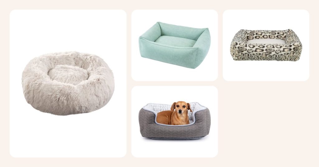 Alle 50 €: Koiran pörröpeti Little&Bigger Fluffy, PetEasy-koiranpeti, sininen, Trixie Leo -koiranpeti, kerma, Koiran peti Basic Comfy harmaa