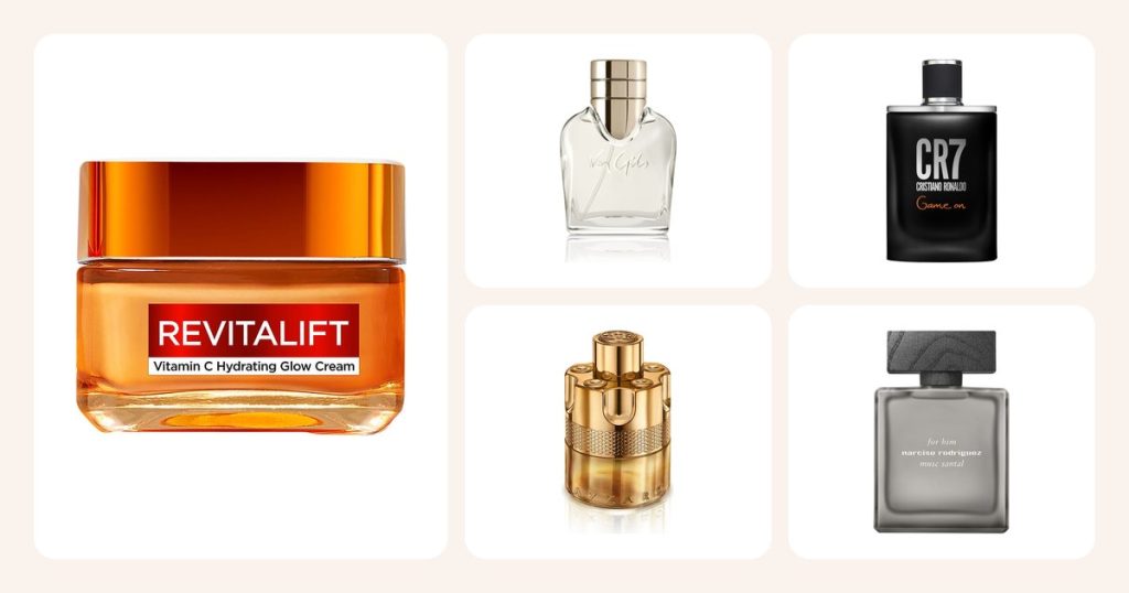 Lahjaideat: Revitalift Clinical Vitamin C Day Cream 50 ml, Basic Instinct Eau de Toilette 40 ml, Game On Eau de Toilette 50 ml, Wanted Forever Elixir 50 ml ym.