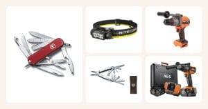 Lahjaideat: Minichamp-monitoimityökalu, Victorinox, Otsalamppu HC60 UHE, 1600lm, Nitecore, Akkuporakone 150 Nm apukahvalla, Robota, SwissTool Spirit X nahkakotelossa, Victorinox ym.