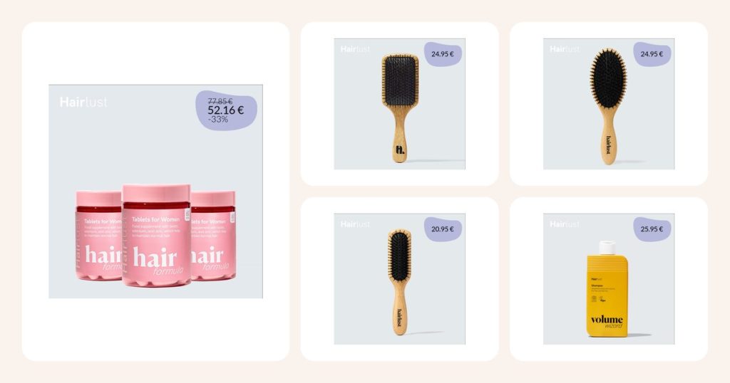 Lahjaideat: Hair Formula Tablets for Women - 3 kuukautta (3 purkkia = 180 tablettia), Bamboo Paddle Brush, Vegan Bristle Brush, Bamboo Styling Brush, Volume Wizard™ Shampoo - 1 pullo x 250 ml