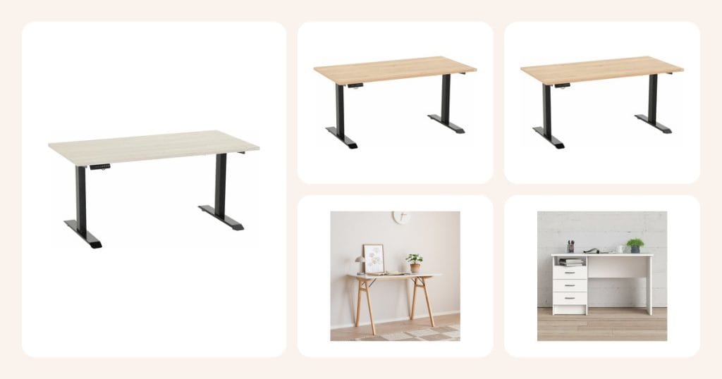 Vertailussa: Office sähköpöytä 115x67 cm hopea jalava musta jalka, Office sähköpöytä 135x67 cm tammi musta jalka, Office sähköpöytä 160x80 cm tammi musta jalka ym.