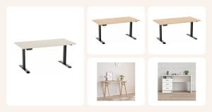 Vertailussa: Office sähköpöytä 115x67 cm hopea jalava musta jalka, Office sähköpöytä 135x67 cm tammi musta jalka, Office sähköpöytä 160x80 cm tammi musta jalka ym.