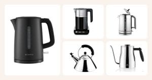 Vertailun vedenkeittimet: Champion vedenkeitin mattamusta, 1,7 l, Bosch Styline TWK8613P vedenkeitin lämpötilansäädöllä 1,5 L, Dualit Vedenkeitin Classic 1,7L Ruostumaton ym.