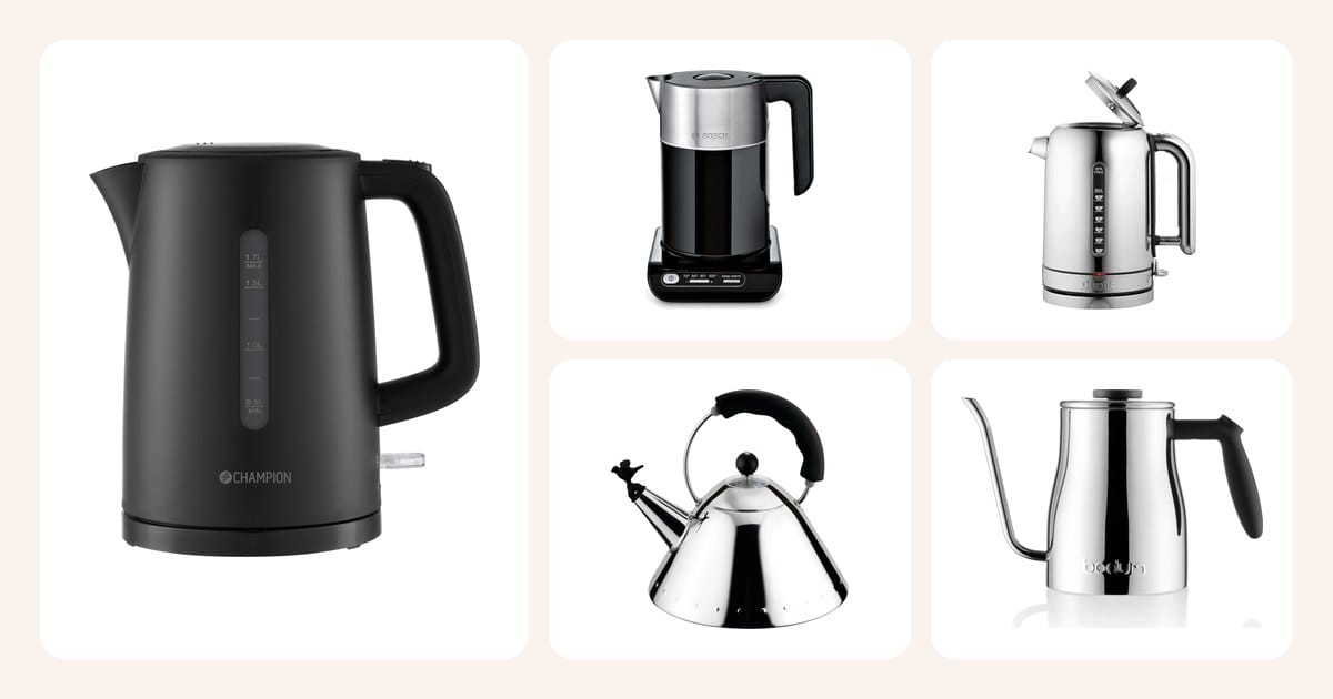Koti 7 Vertailun vedenkeittimet: Champion vedenkeitin mattamusta, 1,7 l, Bosch Styline TWK8613P vedenkeitin lämpötilansäädöllä 1,5 L, Dualit Vedenkeitin Classic 1,7L Ruostumaton ym.